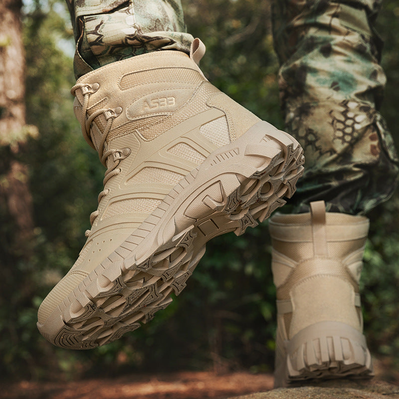 Herren hochgeschnittene Tactical Boots mit strapazierfähigem Obermaterial und rutschfester Sohle R&B