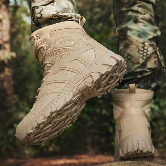Herren hochgeschnittene Tactical Boots mit strapazierfähigem Obermaterial und rutschfester Sohle R&B