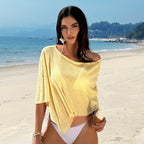 Damen lässige Strandbluse aus leichten Materialien mit weitem Schnitt R&B