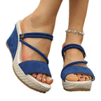 Damen Wedge-Pantoletten mit elastischen Riemen und rutschfester Sohle R&B