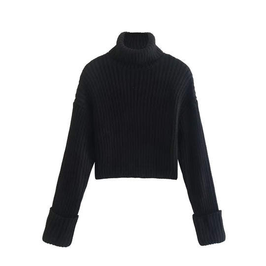 Damen Strickpullover mit hohem Kragen R&B