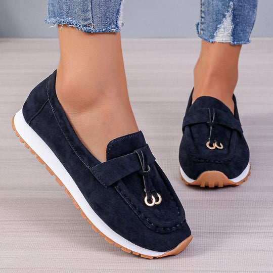 Damen Mokassins mit elegantem Schnallen-Detail und rutschfester Sohle R&B
