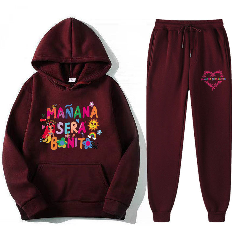 Damen Sweatshirt- und Jogginghose-Set mit buntem Aufdruck R&B