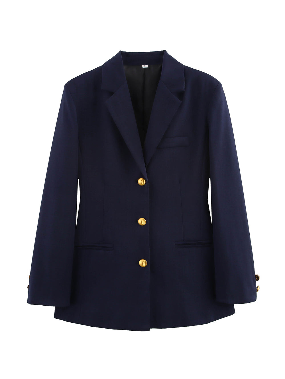 Damen karierten Blazer mit goldenen Knöpfen und praktischen Taschen R&B