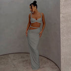Damen Elegantes Maxikleid mit raffinierter Wickeloptik und verführerischen Details R&B