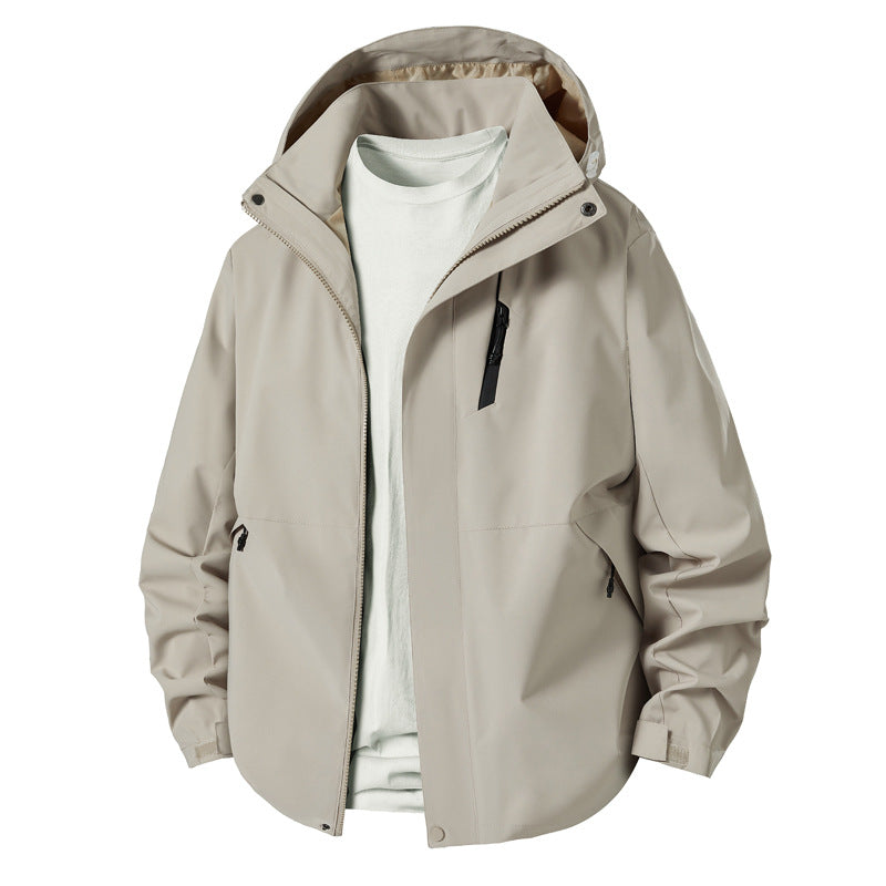 Herren technische Übergangsjacke mit verstellbarem Kapuzenrand R&B