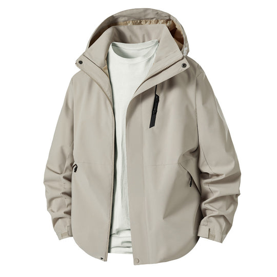 Herren technische Übergangsjacke mit verstellbarem Kapuzenrand R&B