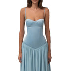 Damen nan modellierendes Bustier-Abendkleid mit vorgeformter Miederkonstruktion und weitfallendem Chiffon-Tellerrock R&B