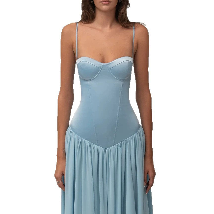 Damen nan modellierendes Bustier-Abendkleid mit vorgeformter Miederkonstruktion und weitfallendem Chiffon-Tellerrock R&B