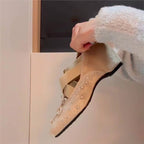 Damen elegante Strass-Ballerinas mit dekorativem Schleifendetail R&B