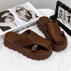 Damen komfortable Plateau-Sandalen mit elegantem Riemchen R&B