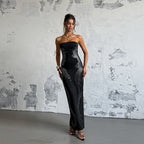 Damen Elegantes Bandeau-Minikleid mit funkelnden Akzenten R&B