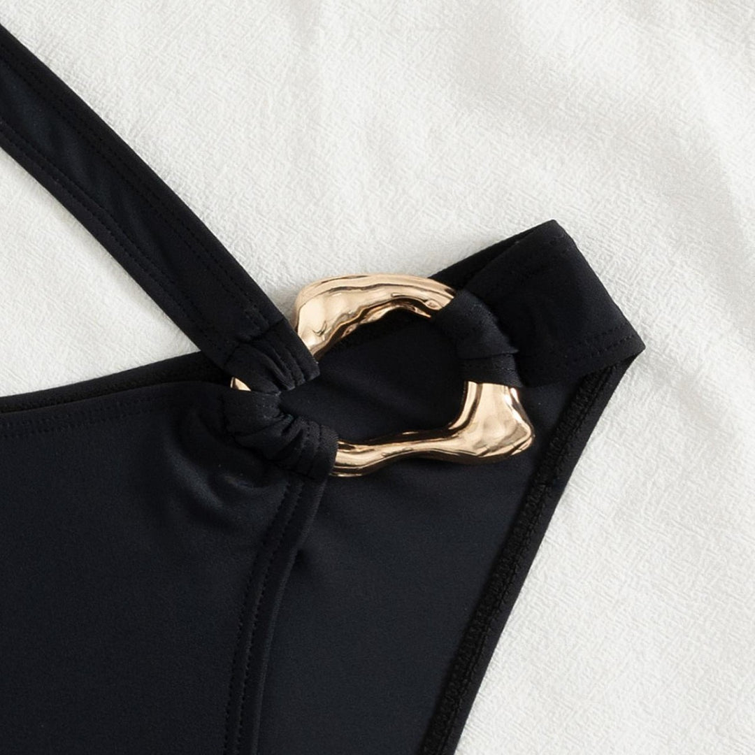 Damen Asymmetrischer Einteiler mit modischen Cut-Outs R&B