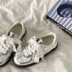 Damen Modische Sneaker mit luxuriösem Spitzen-Design und auffälligen Schleifen R&B