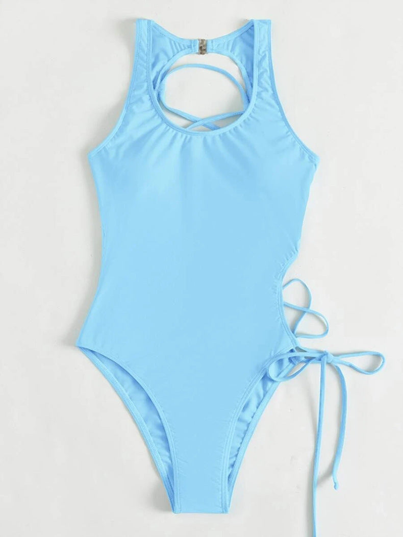 Damen Sportlicher Einteiler Badeanzug mit raffinierten Cut-Out-Details
