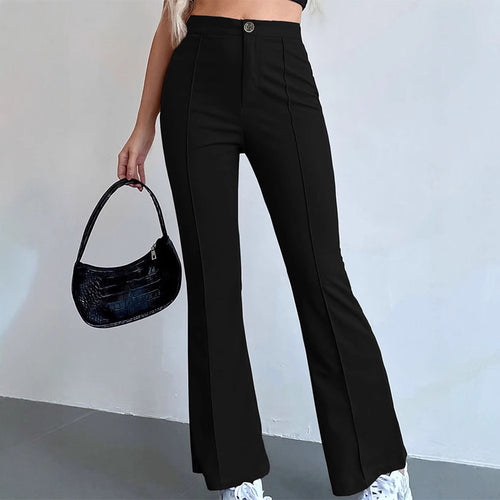 Damen elegante Business-Hose mit seitlichen Eingrifftaschen und schmalem Schnitt R&B