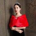 Damen eleganter und luxuriöser Umhang aus Kunstpelz