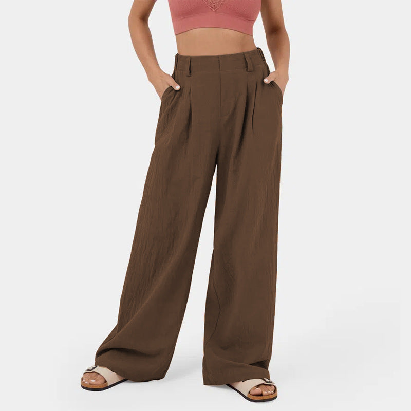 Damen Weite Chinohose mit elegantem Faltenwurf und seitlichen Taschen R&B