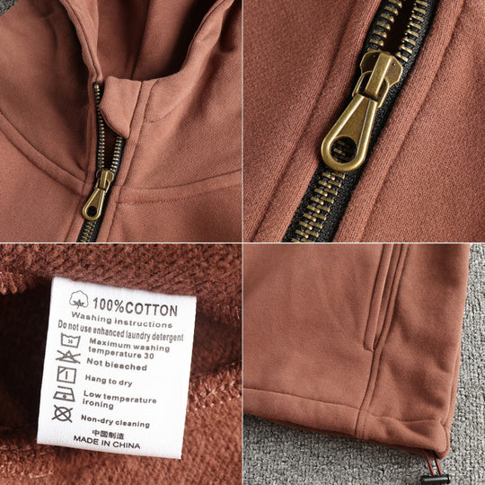 Herren Fleecejacke mit halbem Reißverschluss und seitlichen Eingrifftaschen R&B