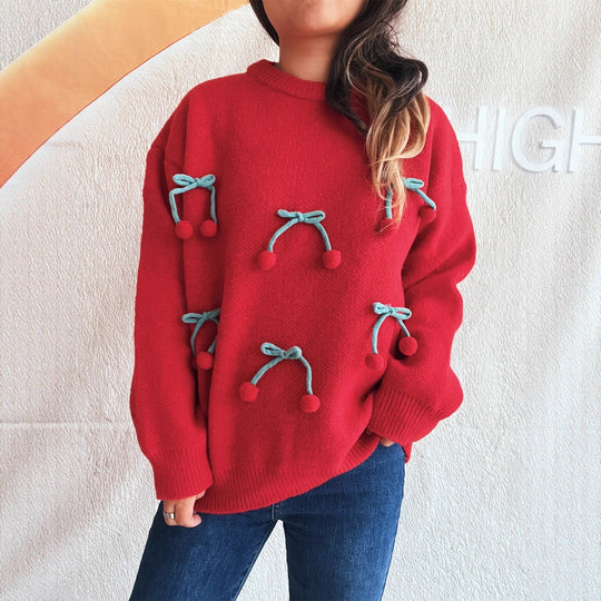 Damen Kuscheliger Pullover mit verspielten Quasten R&B