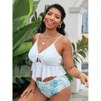 Damen Bikiniset mit modischem Volant und hohem Bund R&B