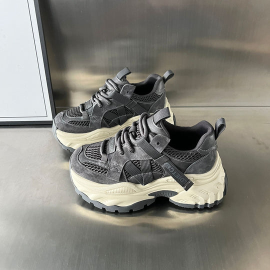 Damen Sportliche Chunky Sneakers mit atmungsaktiver Mesh-Oberfläche und stabiler Sohle R&B