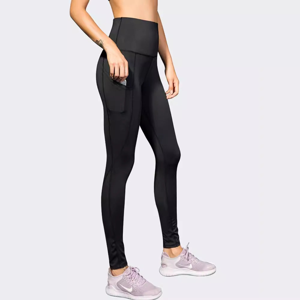 Damen Hochbund-Leggings aus atmungsaktivem Material mit figurformendem Effekt R&B
