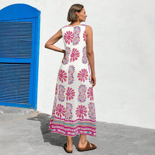 Damen Maxikleid mit floralem Druck und lässiger Schnitt R&B