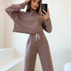 Damen lässiges Crop-Top und weite Sporthose R&B