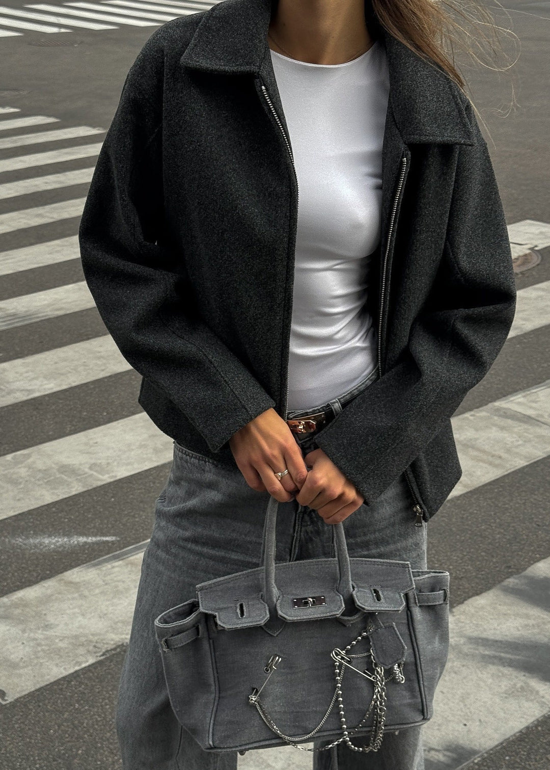 R&B | Wollmischung Zip-Up Jacke