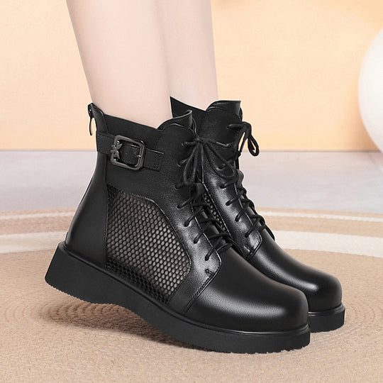 Damen Modische Schnürstiefeletten mit Netzdetail und komfortabler Sohle R&B