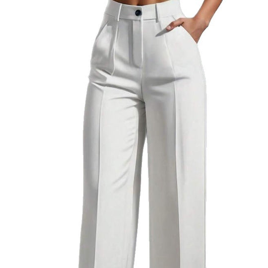 Damen elegante weite Bundfaltenhose R&B