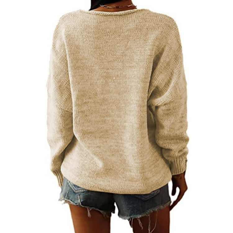 Damen lässiger Strickpullover R&B