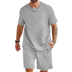 Herren lässiges Freizeit-Set aus hochwertigem Strukturmaterial R&B