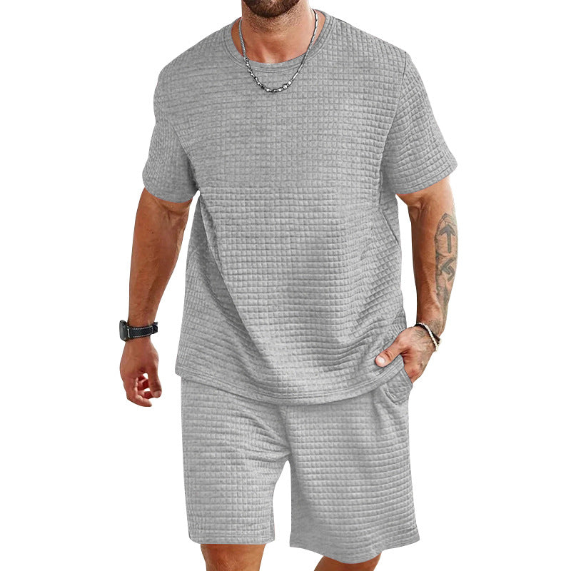Herren lässiges Freizeit-Set aus hochwertigem Strukturmaterial R&B