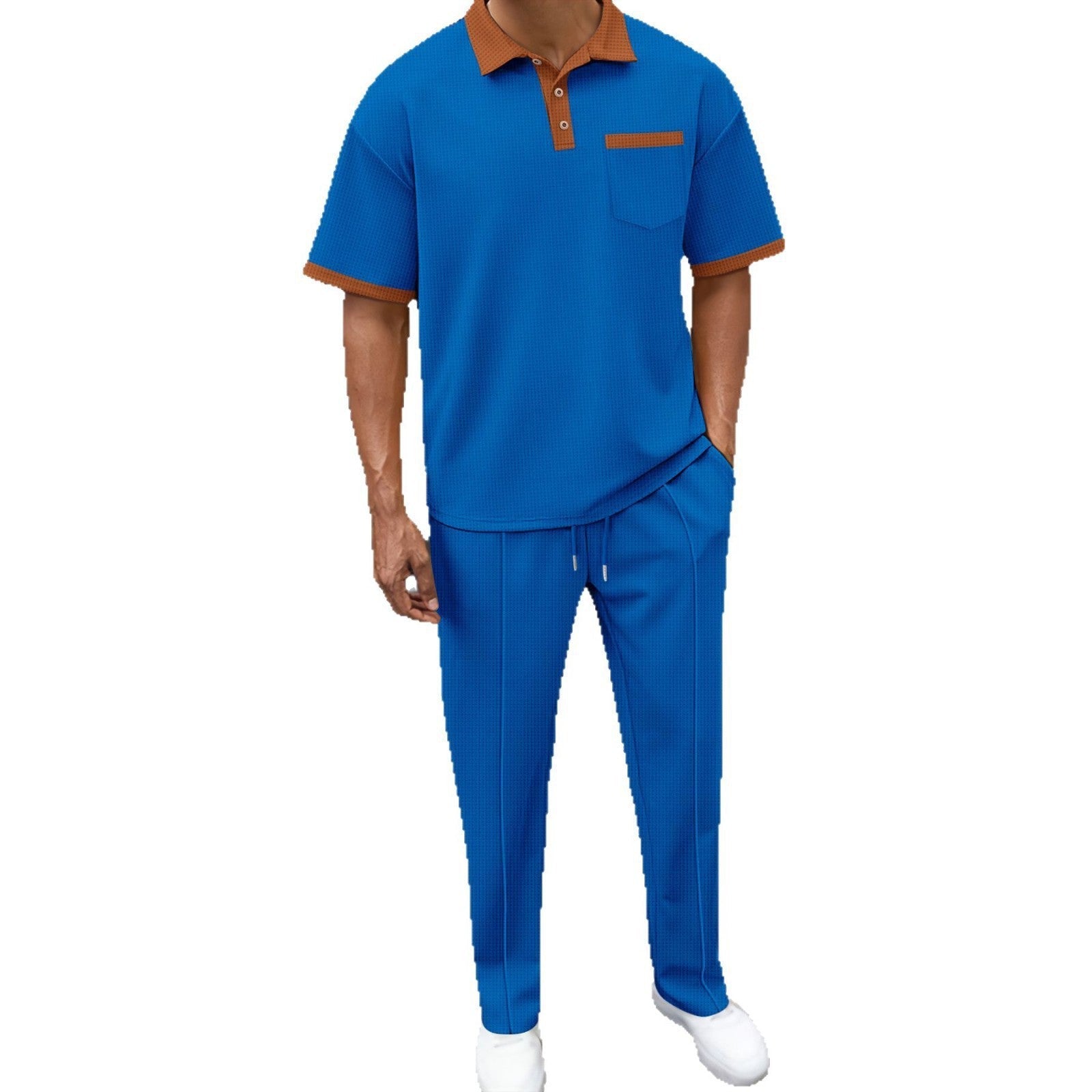 Herren Freizeitanzug mit atmungsaktiver Oberfläche und eleganter Knopfleiste R&B