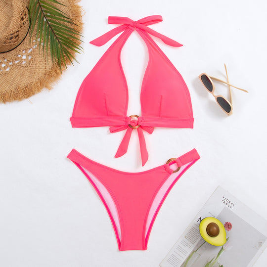 Damen Triangel-Bikini mit stilvollen Knotendetails R&B