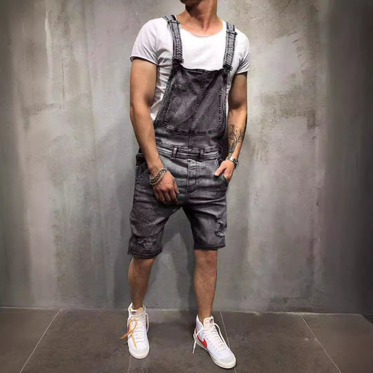 Herren Denim-Latzhose im modernen Used-Look