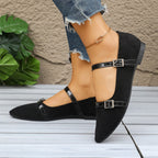 Damen Ballerinas mit detailliertem Leo-Muster und elegantem Riemen R&B