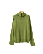Damen hochgeschlossener Strickpullover mit strukturiertem Design