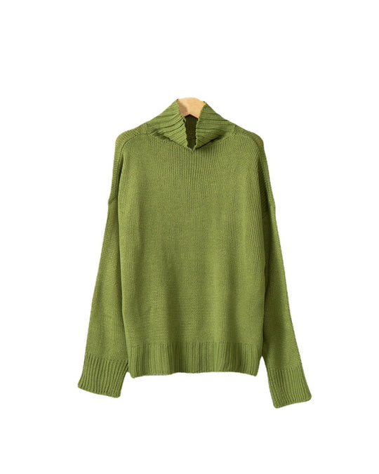 Damen hochgeschlossener Strickpullover mit strukturiertem Design R&B