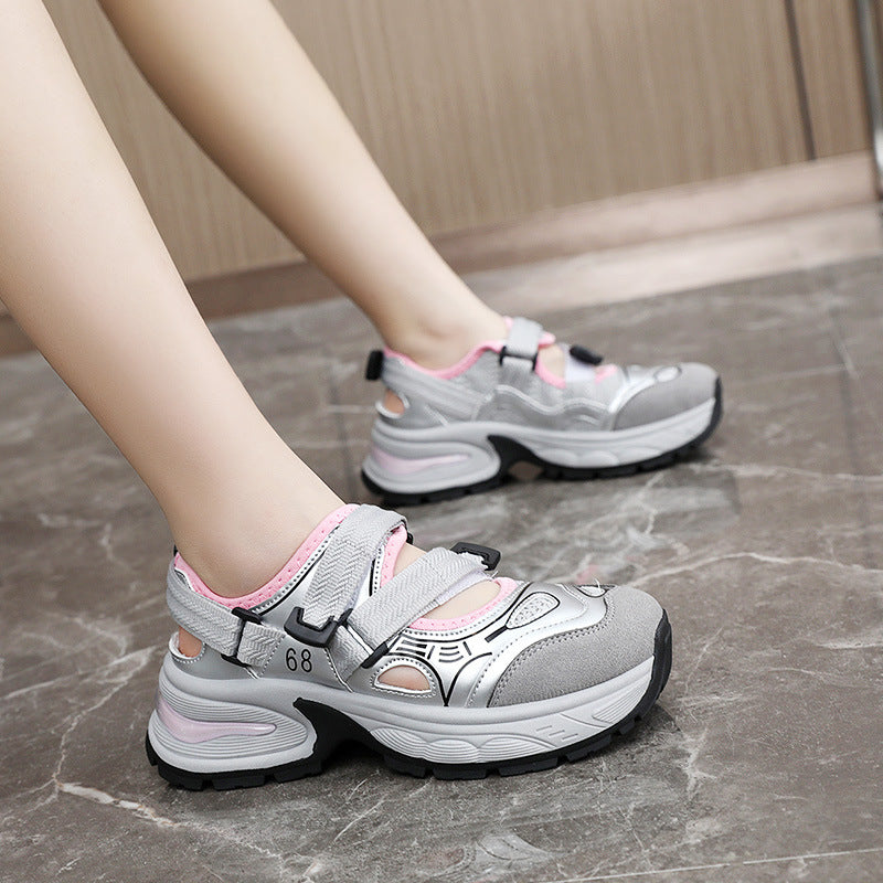 Damen Sportliche Sneakers mit verstellbarem Riemen und atmungsaktiver Obermaterialstruktur R&B