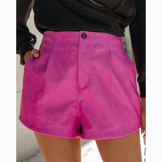 Damen Modische High-Waist-Shorts mit eleganter Färbetechnik und praktischen Taschen R&B