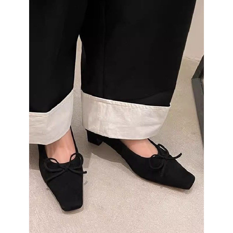 Damen elegante spitze Slipper mit dekorativen Schleifen R&B