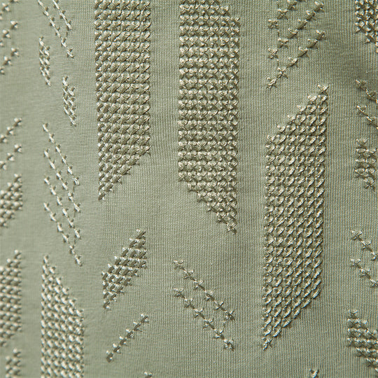 Herren nan Rundhalsshirt aus Baumwollmix mit geometrischer Laserperforation und geradem Schnitt R&B