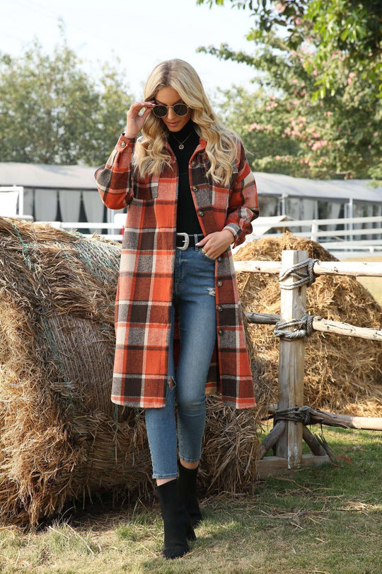 Damen Karierte Overshirtjacke R&B