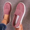 Damen Atmungsaktive Slip-On Sneakers mit elastischem Strickoberteil und bequemer Sohle R&B