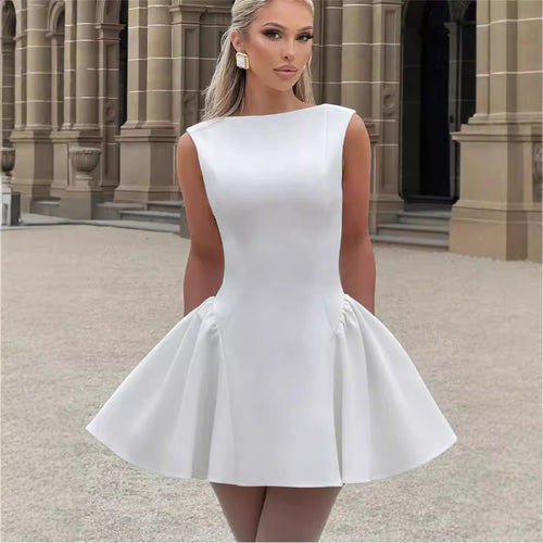 Damen Figurumspielendes Cocktailkleid mit schwingendem Rock und elegantem Ausschnitt R&B