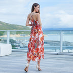Damen Maxikleid mit floralem Schnitt und eleganter Taillierung R&B