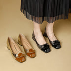 Damen Plateau-Pumps mit dekorativem Schnallen-Design